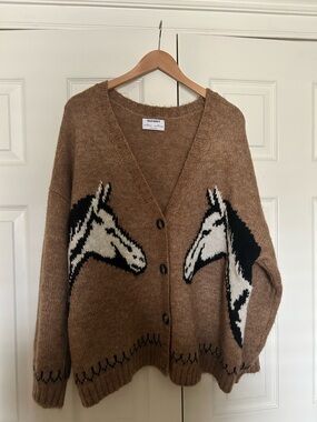 Old Navy Brown Horse V-Neck Cardigan *PLUS SIZE 2X*